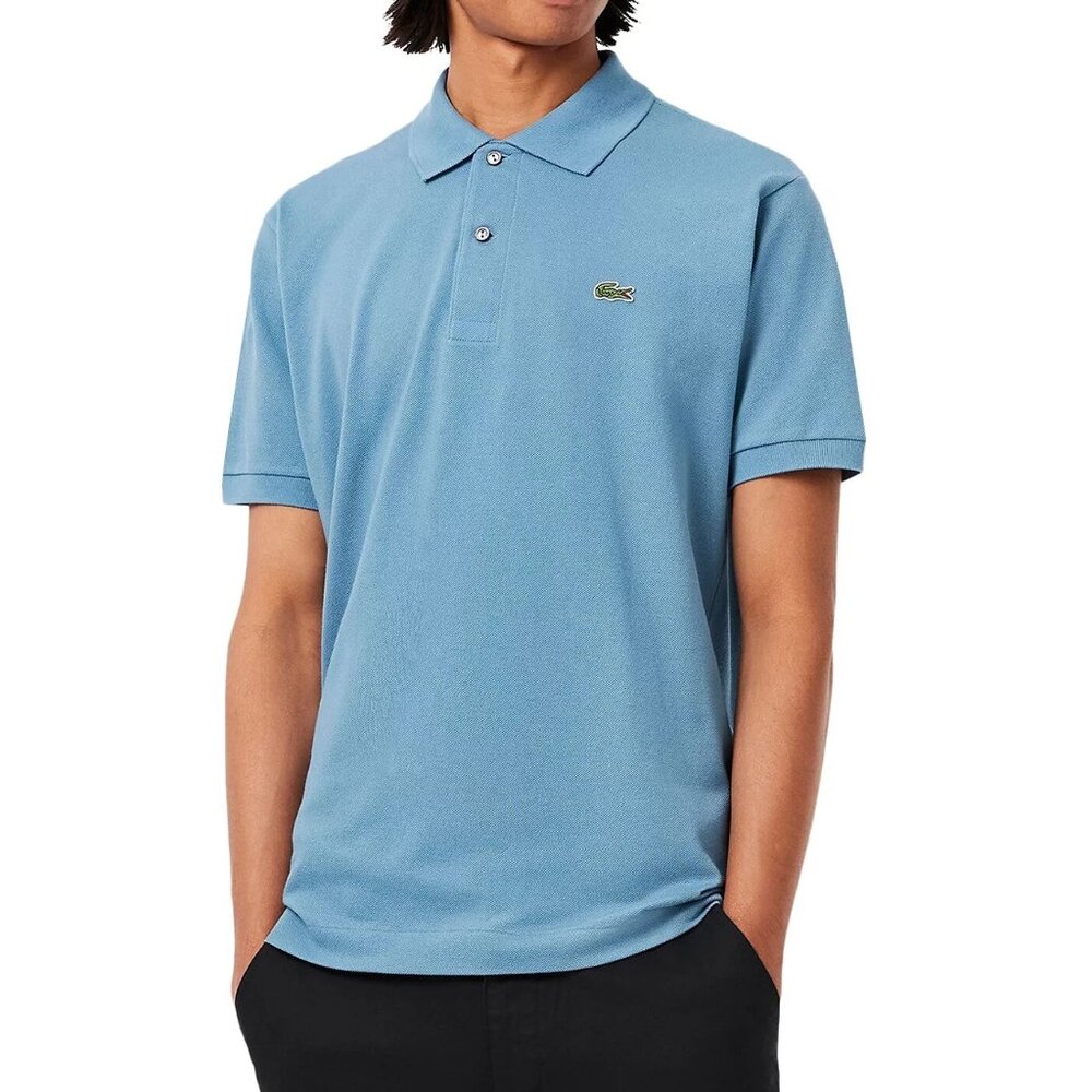 Lacoste L1212 Classic Fit Petit Pique Polo Shirt Mens Limestone Blue L NWT 110